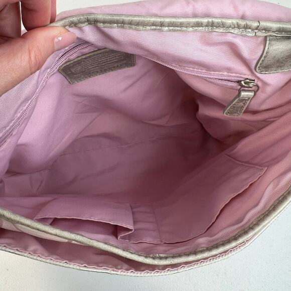 Coach White Kyra Bag Signature C Print Messenger Jacquard Fabric Crossbody READ - Picture 6 of 13